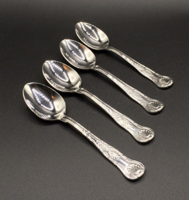 4 - Reed & Barton KINGS Glossy Shell Stainless Flatware Teaspoons New