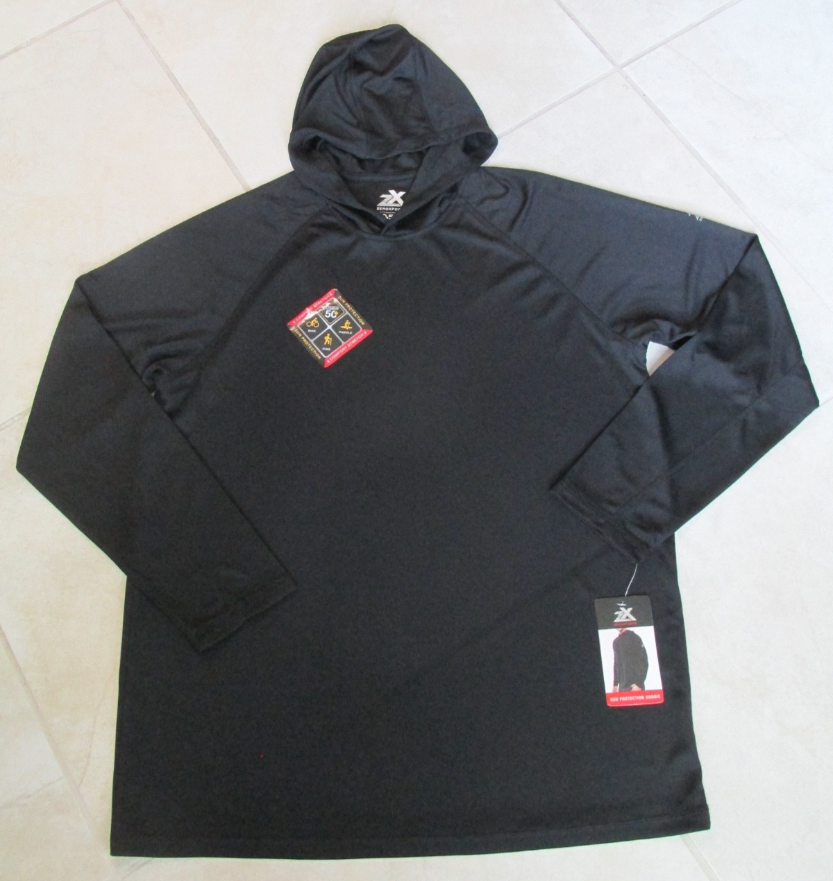 NEW ZEROXPOSUR UPF 50+ Sun Protection LS Hoodie Shirt Mens