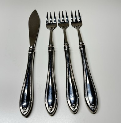 Oneida SHERATON Stainless Seafood Fork Set Of 3 & Butter Knife