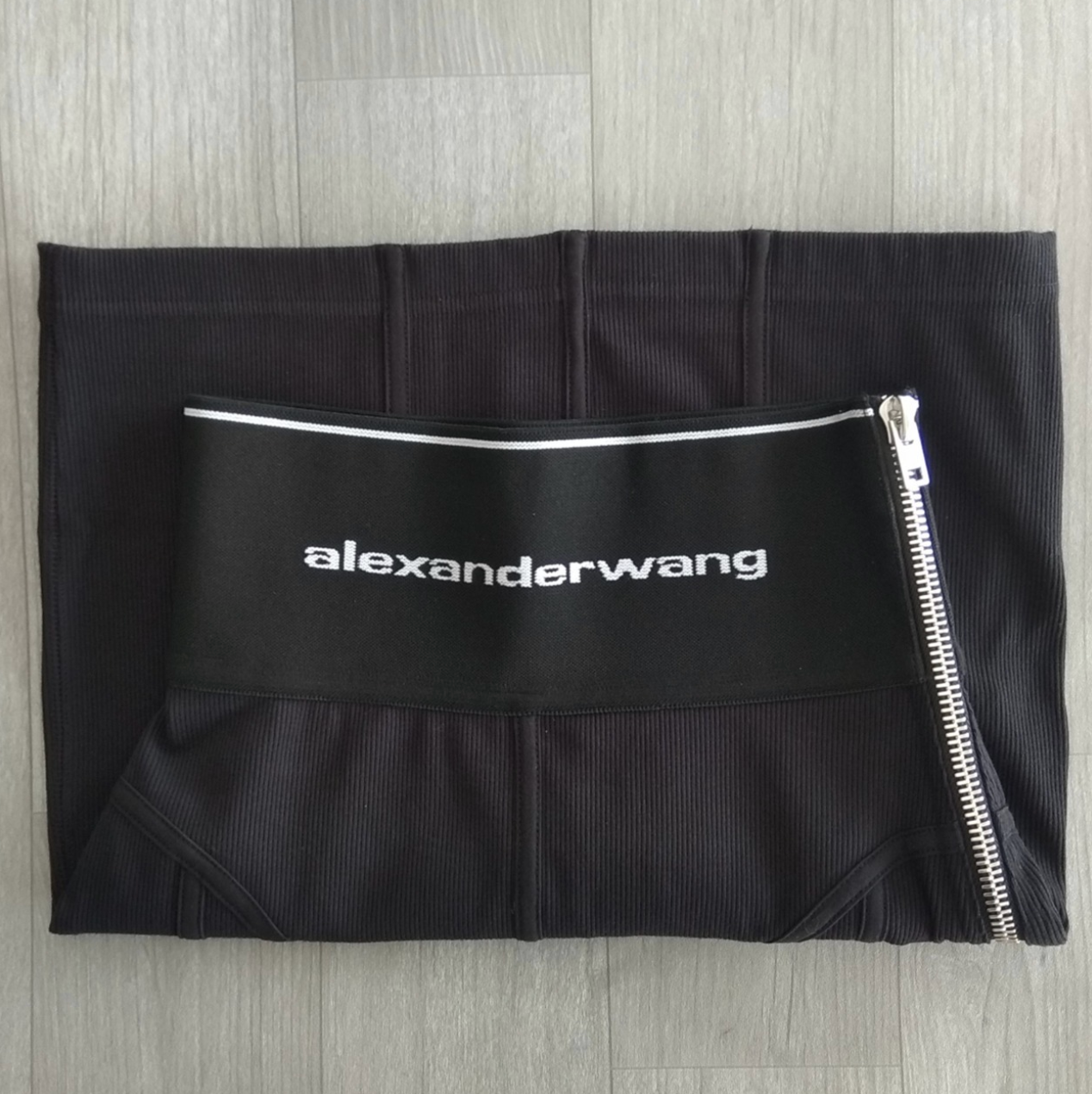 Pre-owned Alexander Wang 【】logo Elastic Mini Skirt Black (xxs) Send From Japan