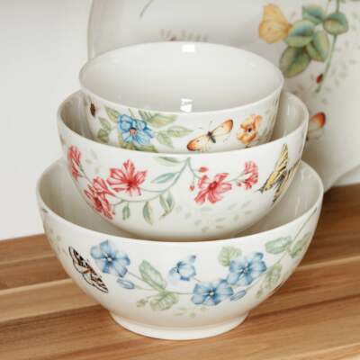 Lenox Butterfly Meadow 3-Piece Bowl Set   ~~  NEW  ~~