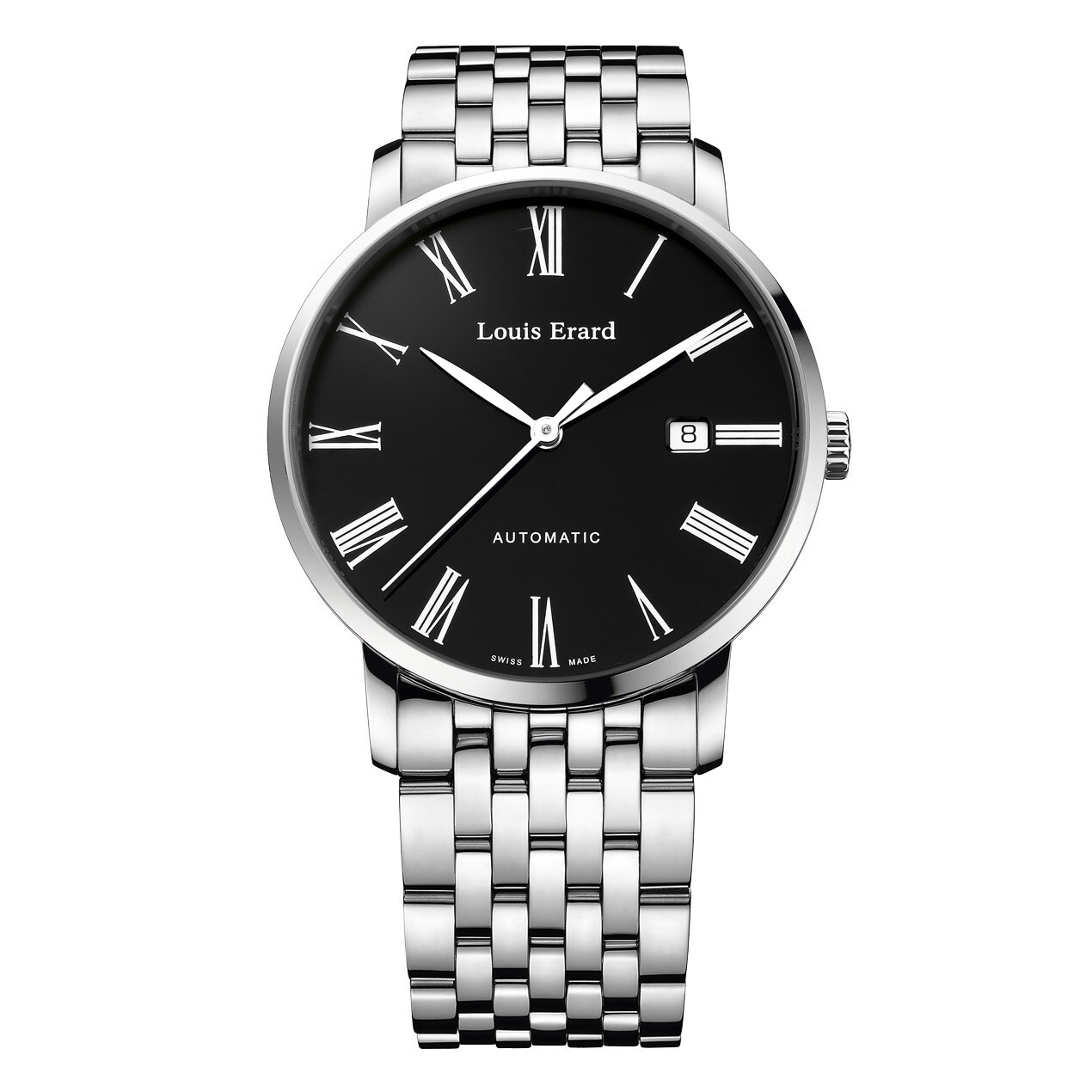 Pre-owned Louis Erard Louiserard Excellence, M, S/s, Blk-d,s/s-b,m A
