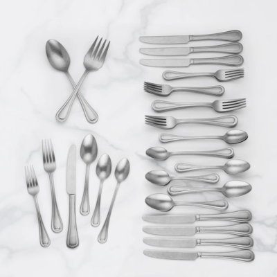 Set Service For 8 Stainless 18/10 Rustic Chic New