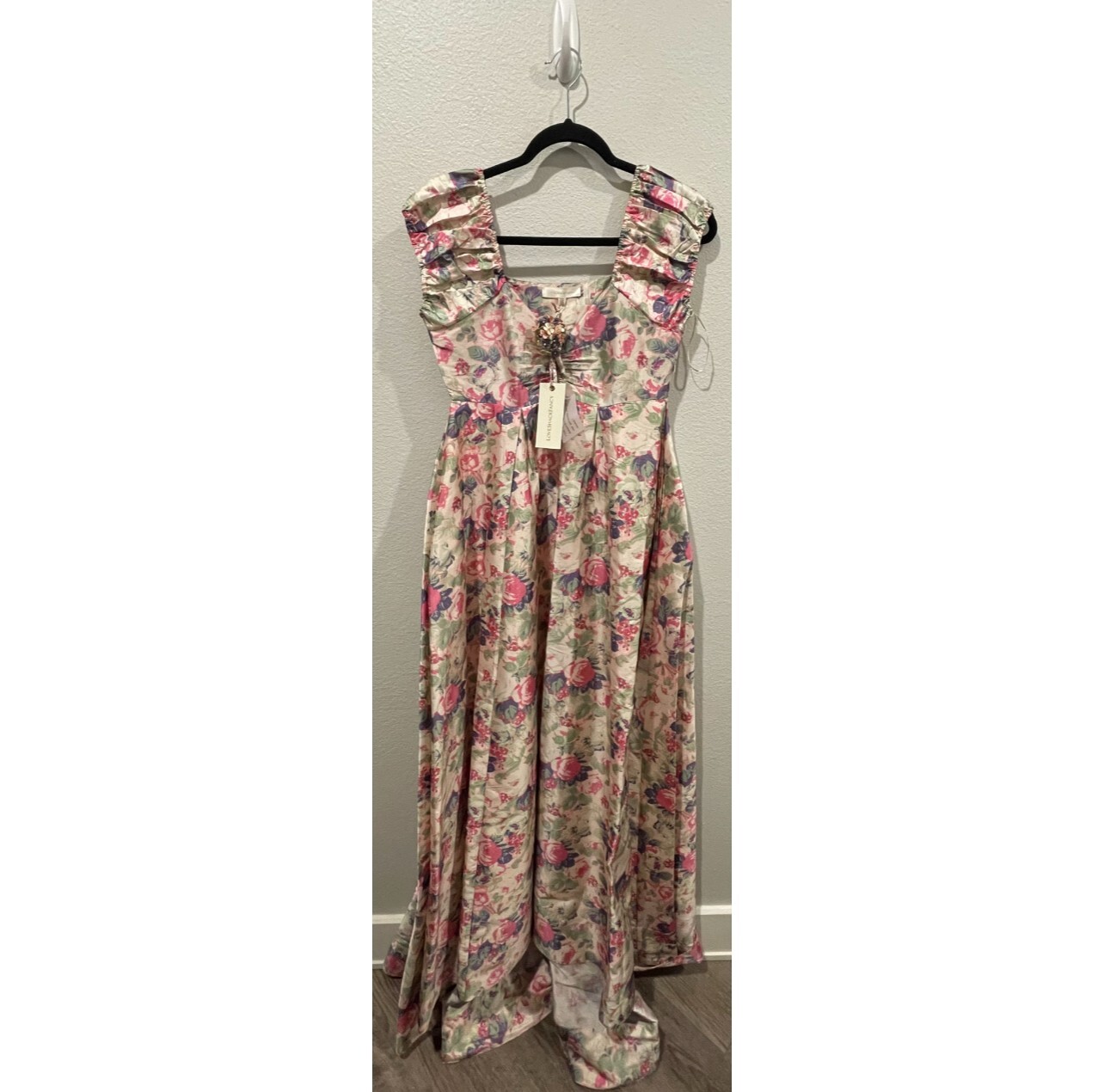 LOVESHACKFANCY LOVESHACKFANCY GILVERY VEILED KISS MAXI A-LINE MAXI DRESS SIZE 0