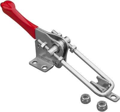POWERTEC 20324 Latch Action Toggle Clamp 40344 W Threaded U Bolt and Red Vinyl
