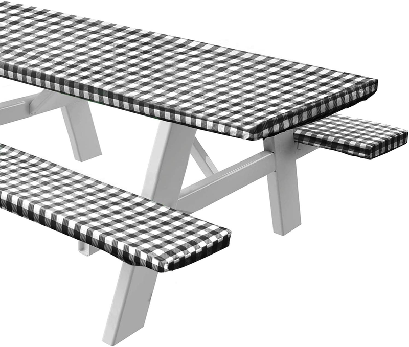 With Bench Covers -fitted With Elastic, Vinyl With Flannel B