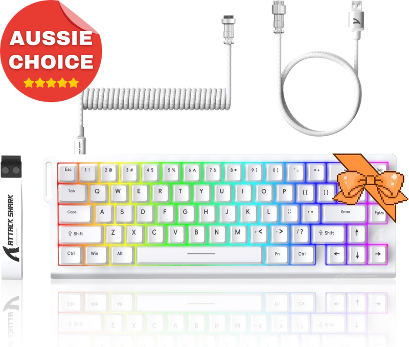 X68 HE Rapid Trigger Wired RGB 60% Gaming Keyboard TKL Magnetic Switch White