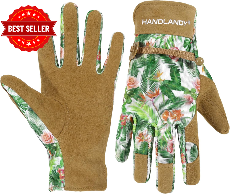 Gardening Gloves for Women, Breathable Ladies Leather Garden Yard Gloves Best Gi