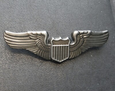 Regulation Pilot Wings USAF Air Force Cap Hat Jacket Pin 2.75 inches