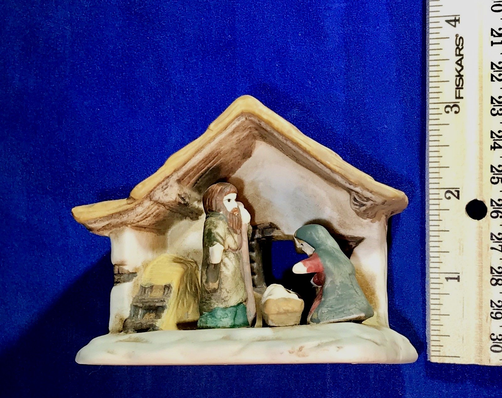 Vintage - Bisque Nativity - Christ's Birth Stable Scene -