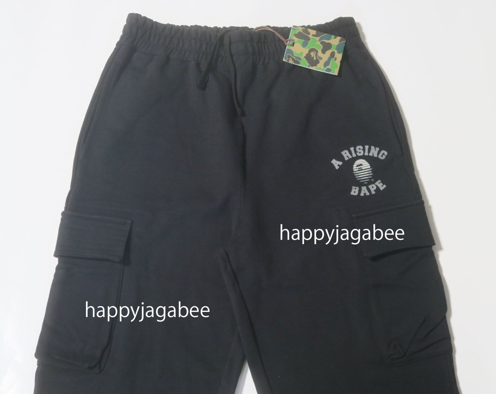Pre-owned Bape A Bathing Ape Men's A Rising  Military Sweat Pants Relaxed Fit 1j70152009 B In Black