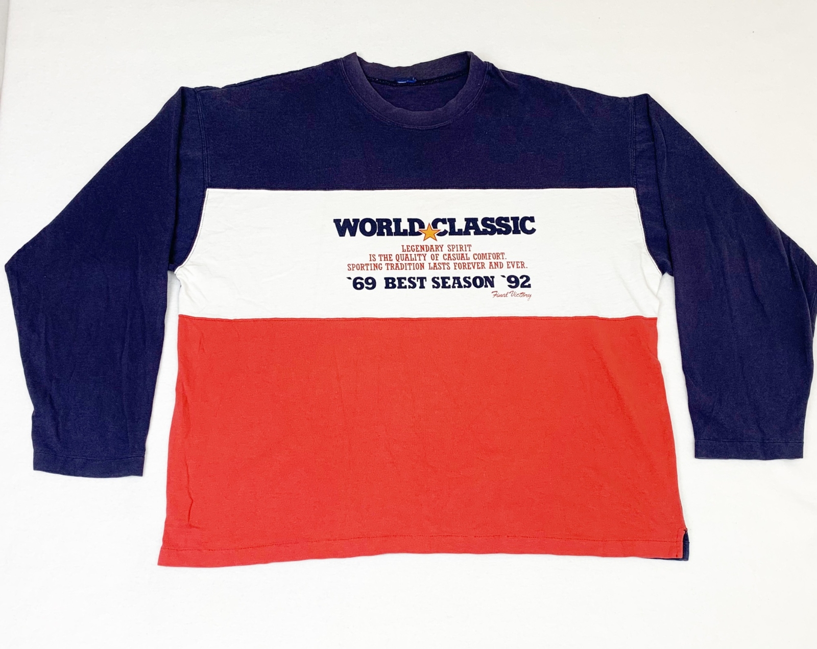 Vintage 1992 World Classic Long Sleeve T-shirt Red White