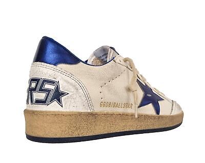 Pre-owned Golden Goose Men's Shoes Sneakers Vintage Ball Star 10327 White-blue In White -blue
