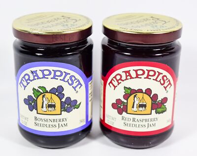 2 Trappist 1 RED RASPBERRY/1 BOYSENBERRY Seedless Jam 12oz jar 09/27/2025