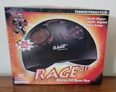 Thrustmaster Rage 3D Digital PC Game Pad Controller Windows 95. Rare Find. New! 