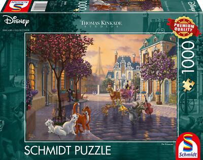 Schmidt Spiele 59690 Thomas Kinkade: Disney Aristocats (1000pc) Jigsaw Puzzle, C