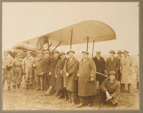 B4859~ Bi-Plane Airplane & Aviators Reading PA Large 8x10 Photo 1920s? 