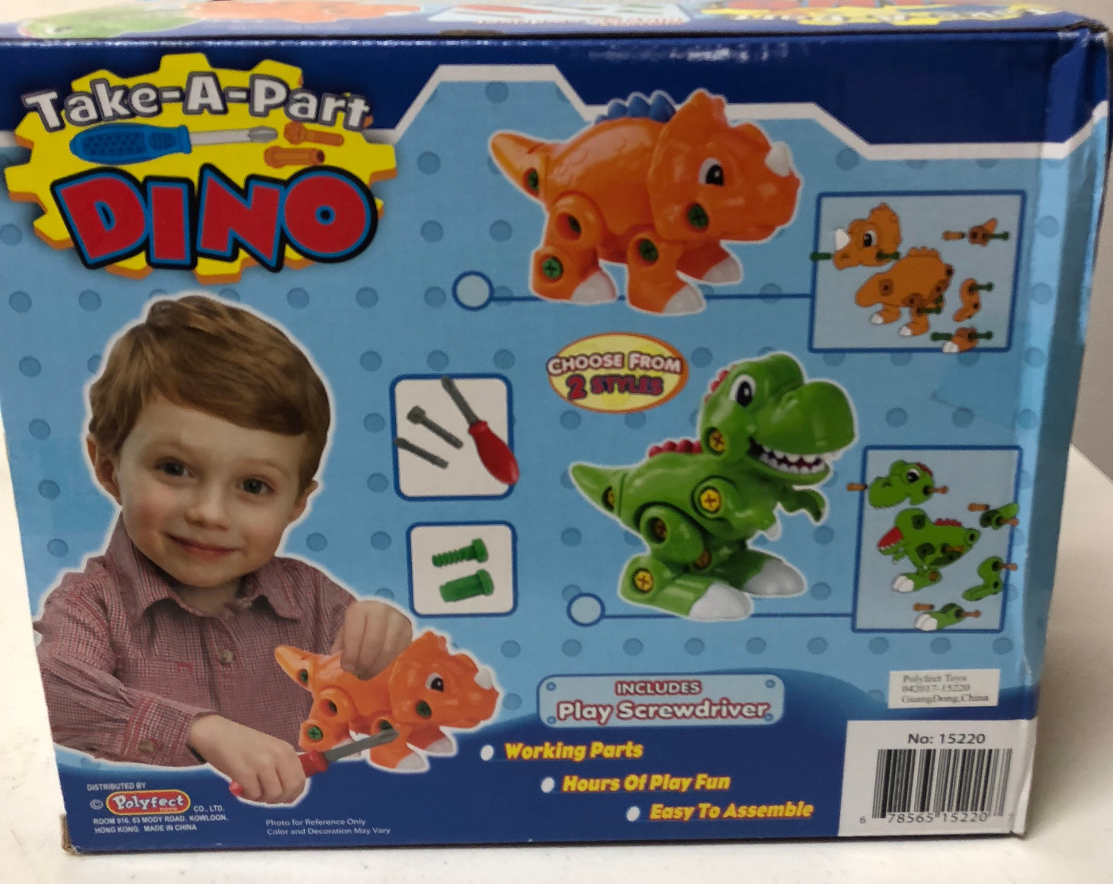 NIB Triceratops Take-A-Part DINO Toy Dinosaur Take Apart Toy with Tools Orange