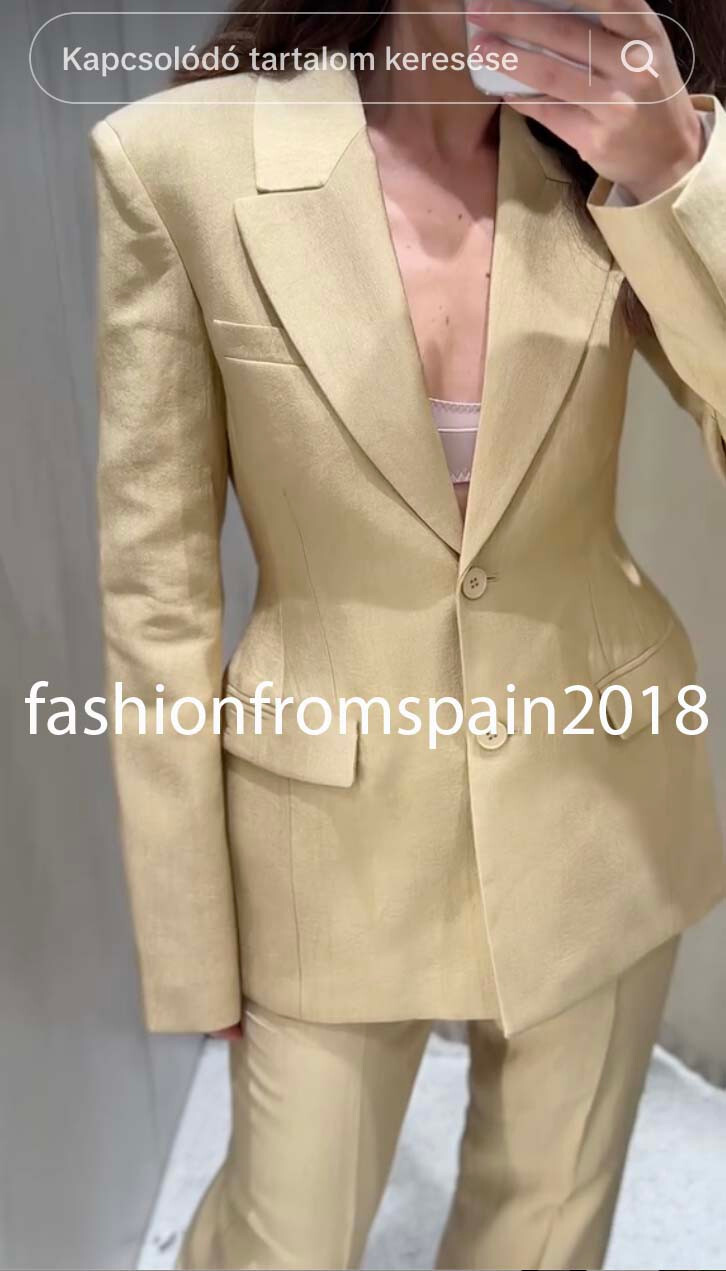 【送料&関税込】Golden  Single Breasted Oversized Jacke ZARA NEW WOMAN OVERSIZED JACKET ZW COLLECTION BLAZER GOLDEN