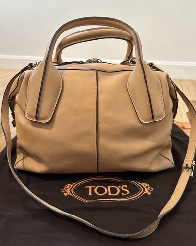 【TOD'S】BEIGE LEATHER TOTES Tod's Leather Tote Bag