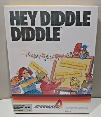 Hey Diddle Diddle by Spinnaker; Atari 400/800/XL/XE; NIB; Disk 48K (Yellow box)