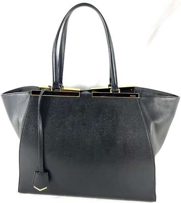 FENDI Black Leather 3Jours Tote Bag Made in Italy | eBay