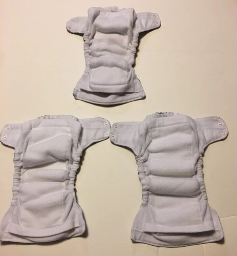 Lot of 3 Blueberry Newborn Basix Diapers - Snaps - VGUC