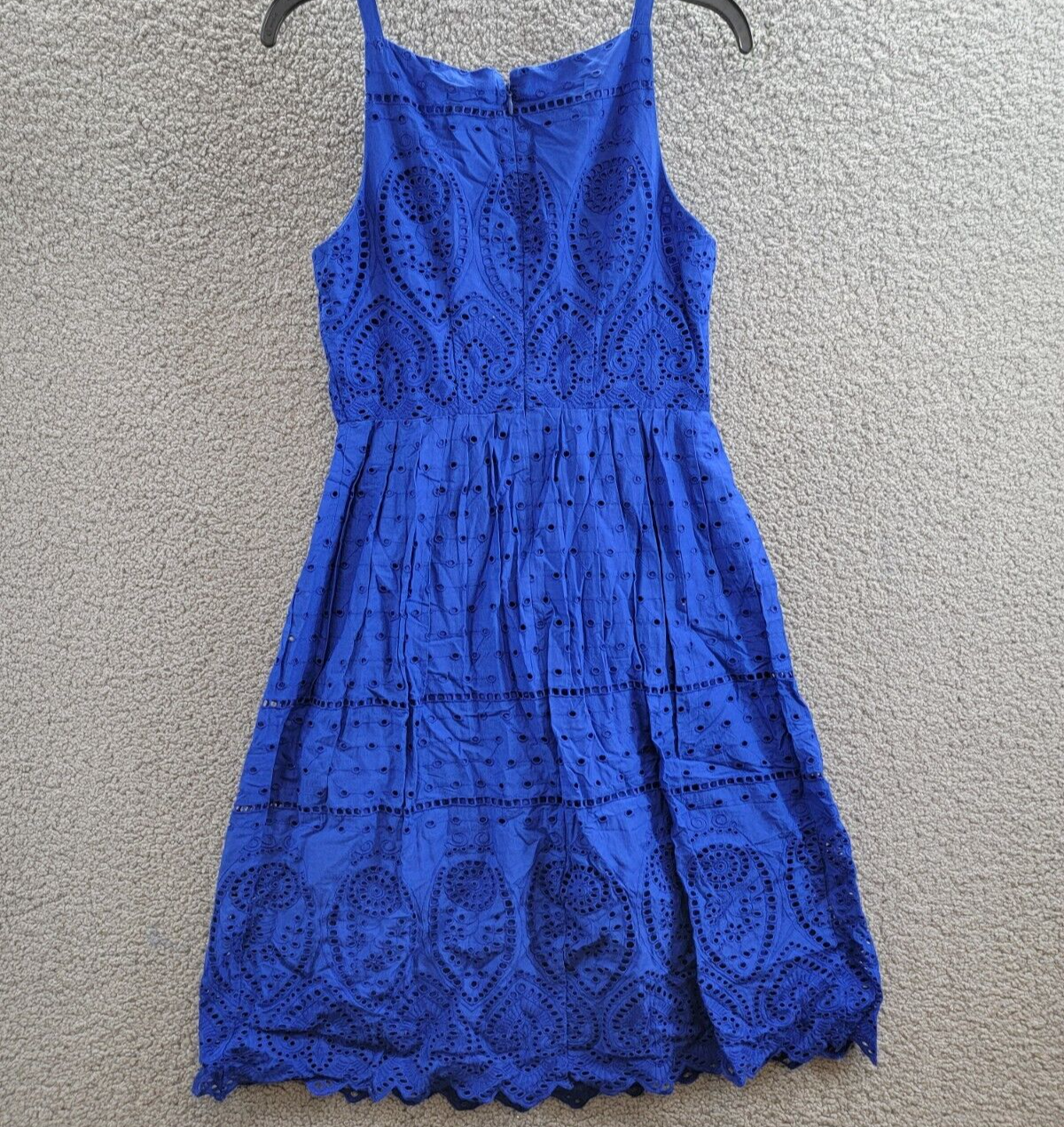 Charter Club Lace Dress Women's 4 Modern Blue Straight Neck Back Zip Closure - Picture 9 of 16