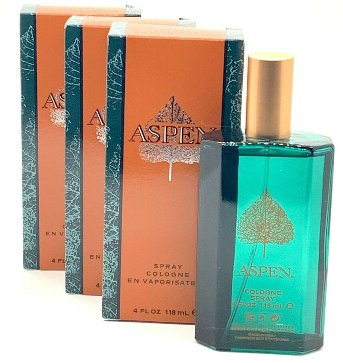 Lot of 3 Pc - Coty Aspen 4 oz/120 ml Men's Eau de Cologne Spray New in Box