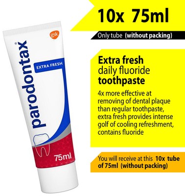 FREE SHIPPING  10x tube 75ml Parodontax toothpaste ONLY TUBE (without package)