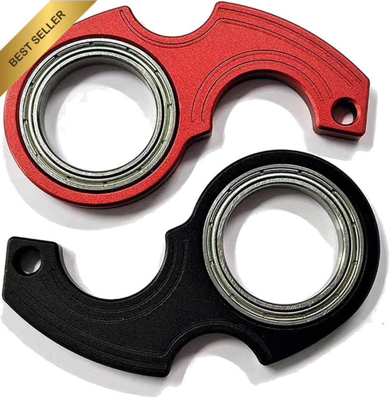 2PCS Metal Keychain Spinner, Rotatable Stress Relief Key Ring for Men and Adults