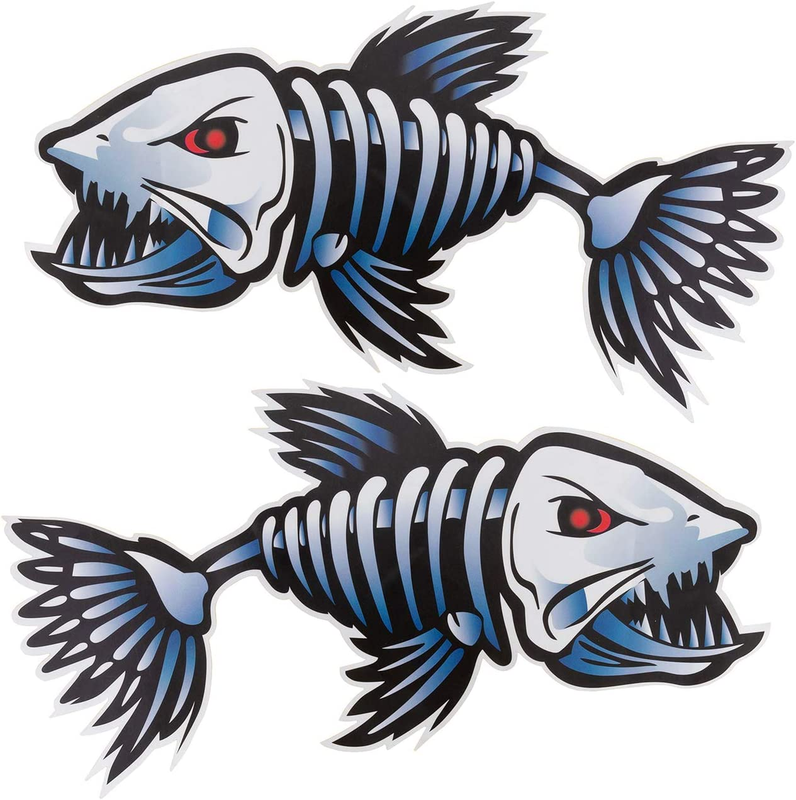 MOOCY 2Pcs Shark Teeth Mouth Kayak Stickers，Kayak Decals Waterproof DIY Funny Gr