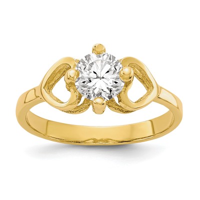 Avariah Solid 10k Yellow Gold CZ Polished Ring - Ring Size 1.0