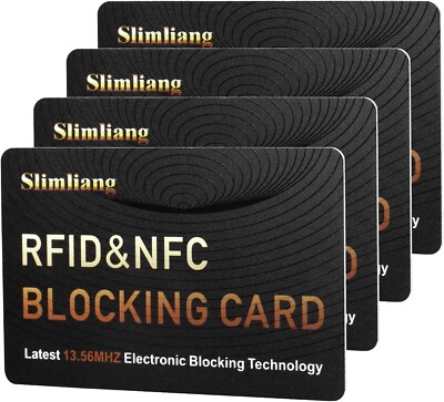 ''4-Pack RFID Blocking Cards   Slim Design for Wallets and Purses''