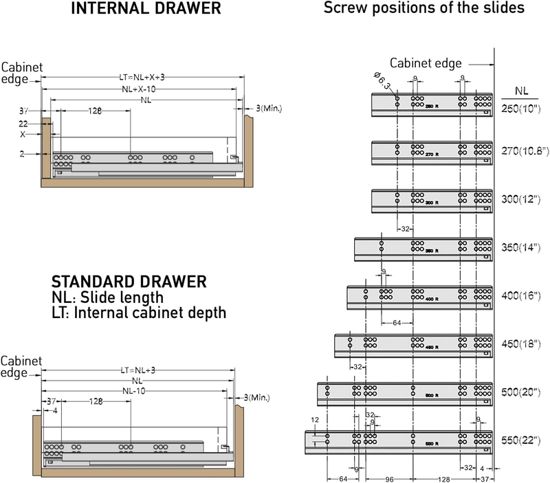 Soft Close Undermount 16 Inch Drawer Slides - Full Extension Concealed Drawer Sl