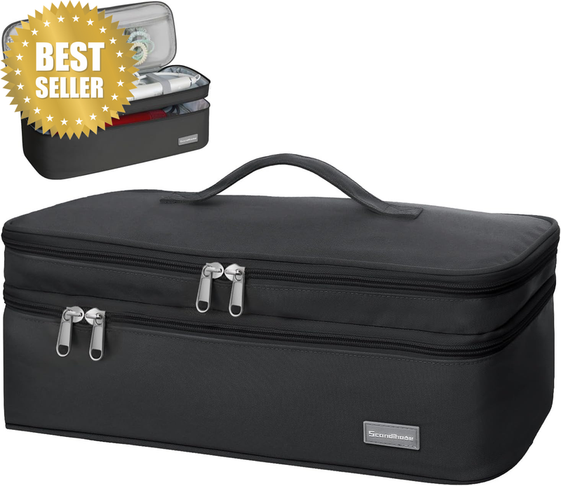 Double-Layer Travel Storage Bag Compatible with Dyson Hair Dryer and Attachments