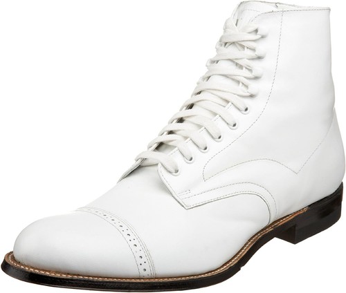 Pre-owned Stacy Adams Men's Madison Boot In White - 15