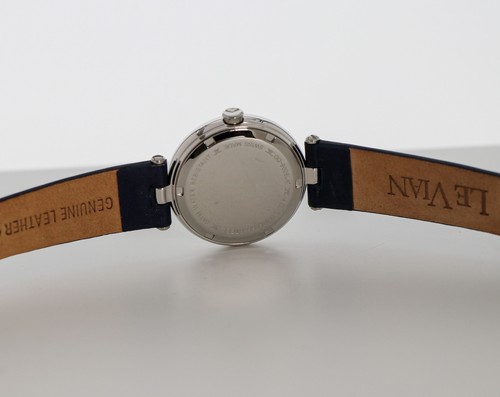 Pre-owned Le Vian Levian Watch Featuring Vanilla Diamonds In Steel With A Satin Leather Strap