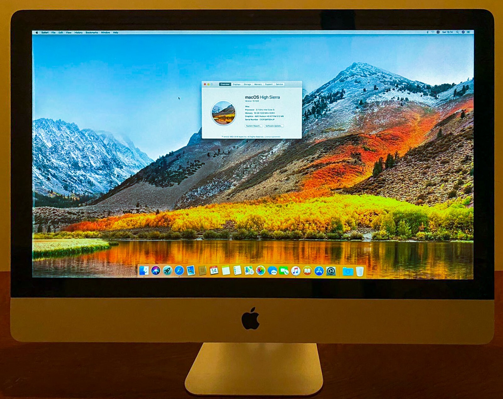 Apple iMac (A1312) 27 Inch High Sierra Intel 2.7Ghz i5 1TB Apple iMac (A1312) 27 Inch High Sierra Intel 2.7Ghz i5 1TB