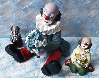 Gilde Clowns 3x ''Blumenfreunde'' Nr. 35457, 35800, 35483, H 13 cm, TOP! o. OVP