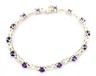 Amethyst & 925 Sterling Silver Bracelet Fine Beautiful Jewellery Length 18cm -1.JPG