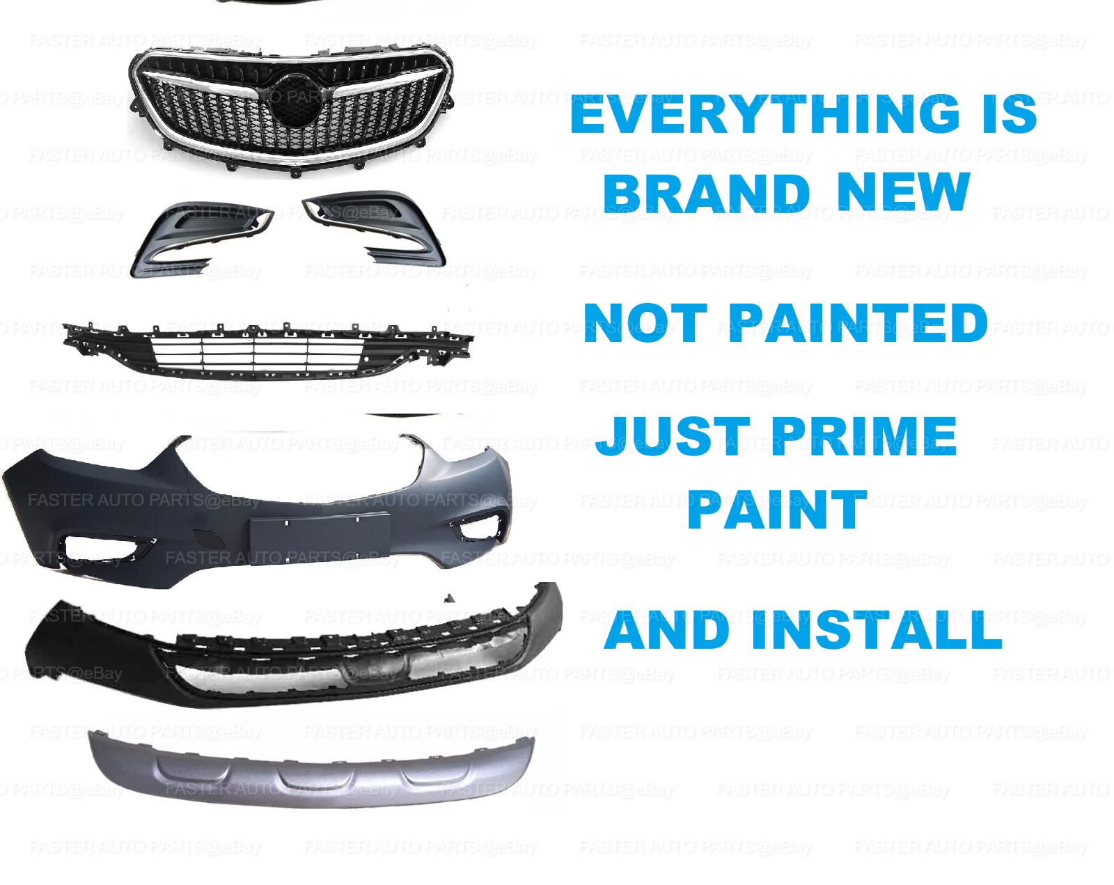 For 2017 2018 2019 2020 2021 Buick Encore New Complete Front Bumper Grille Set