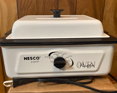 Nesco Electric Non Stick Roaster Oven Slow Cooker Model 4804 USA 4 Qt