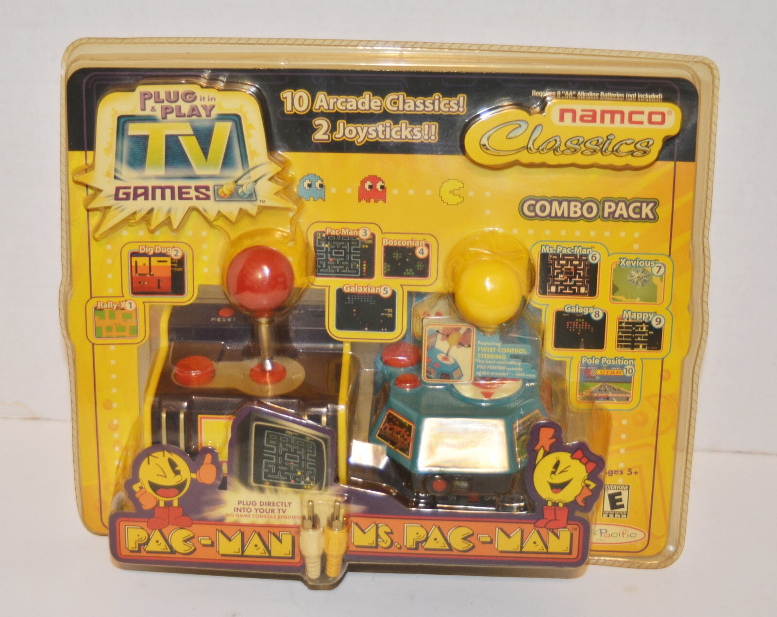 Namco Jakks Plug & Play TV Games Classics Pac Man & Mrs Pac