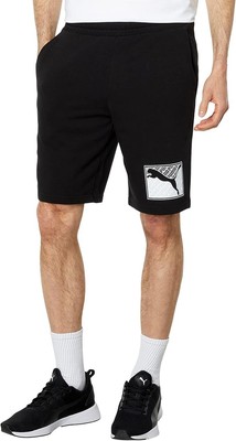 Мужские повседневные хлопчатобумажные шорты PUMA, черные, XX-Large