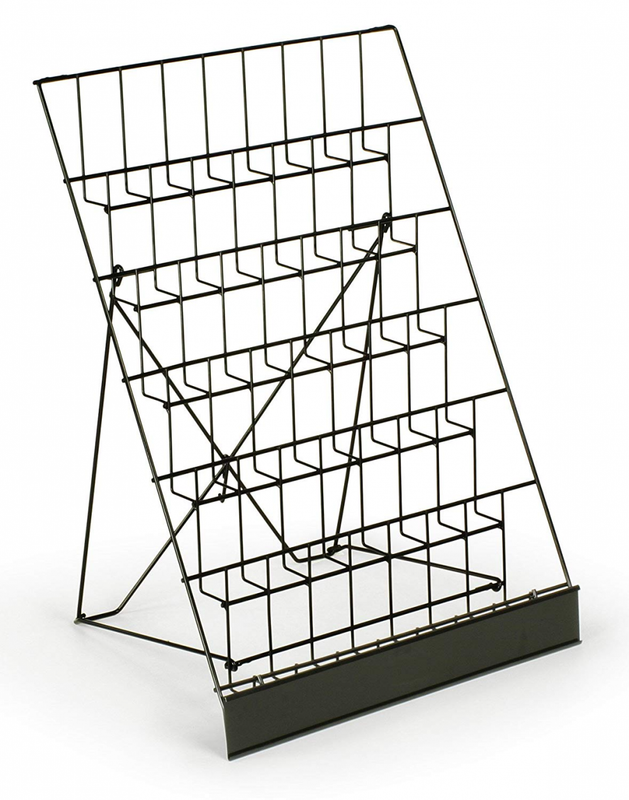 Literature Organizers Displays2go Counter Top Rack, Black Wire Six Compartments