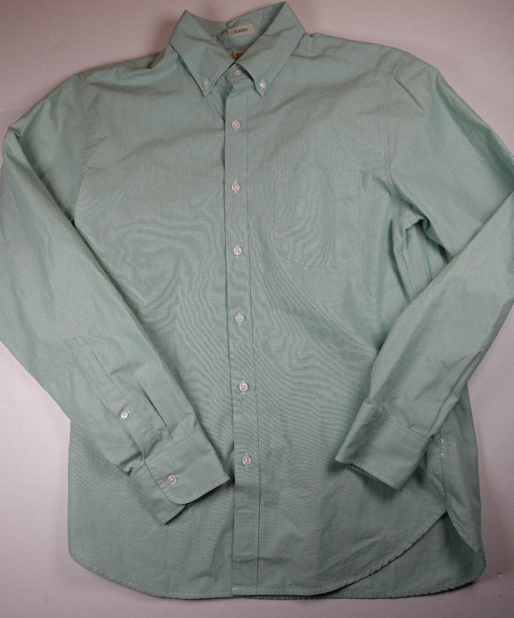 J CREW Mens Mint Green Classic Fit Stretch Front Button