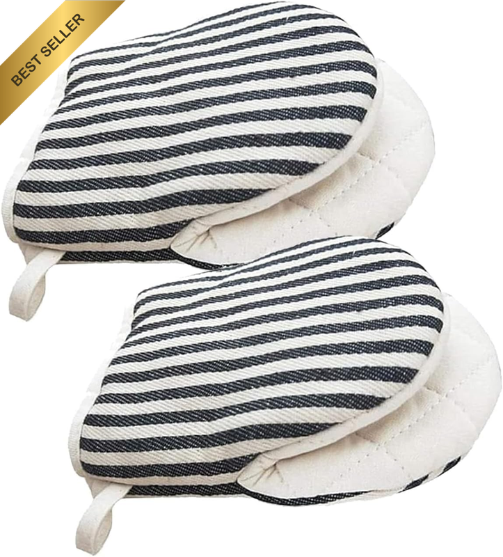 2-Pack Mini Heat-Resistant Oven Mitts Kitchen Gloves for Cooking & Baking