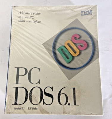 IBM PC DOS 6.1 3.5'' Disks Vintage Software -Still Sealed UNOPEN BOX