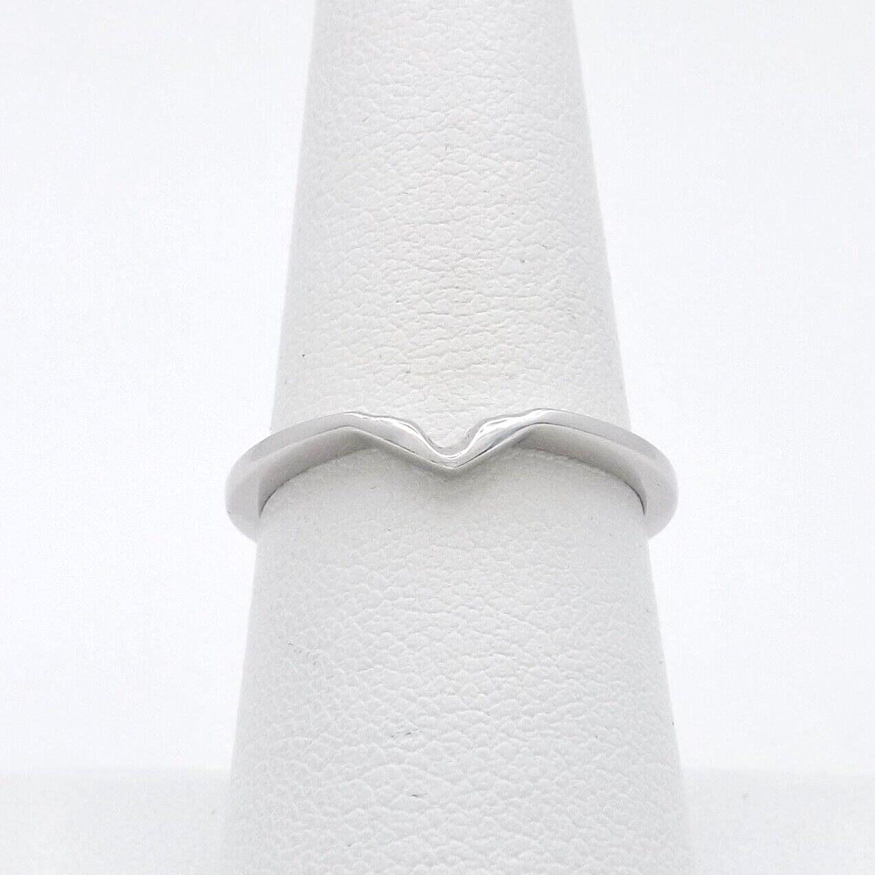 14k White Gold V Notch Wedding Band Ring Seagull In Flight